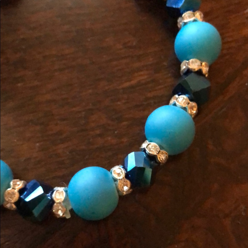 Hematite Matte Stone Blue Bracelet - Picture 3 of 3